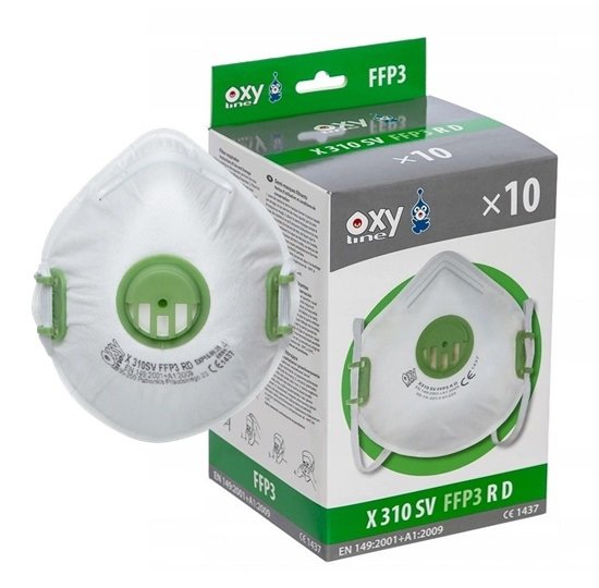 Oxyline FFP3 Mask Cup Shape Valved Respirator X310SV
